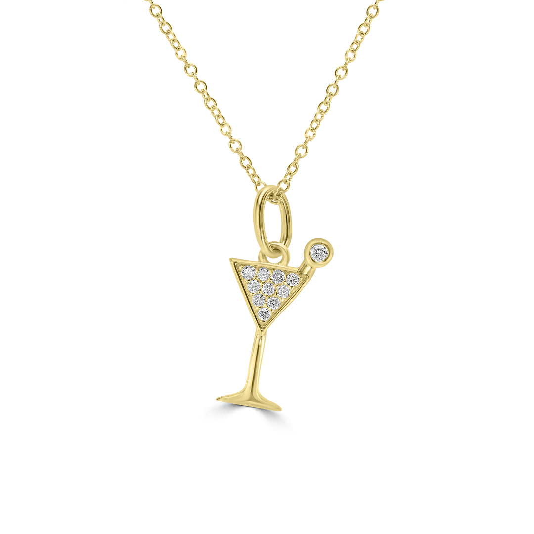 0.05 Cts White Diamond Pendant in 14K Yellow Gold