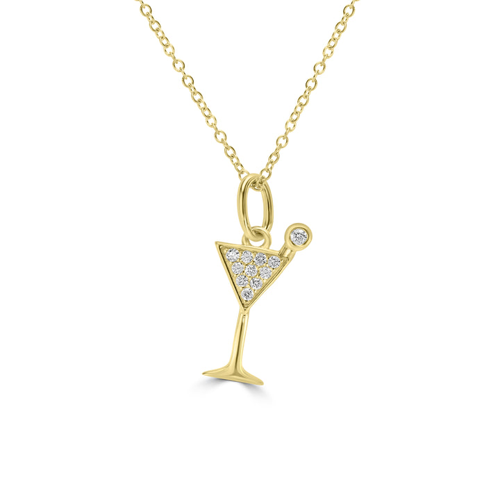 0.05 Cts White Diamond Pendant in 14K Yellow Gold