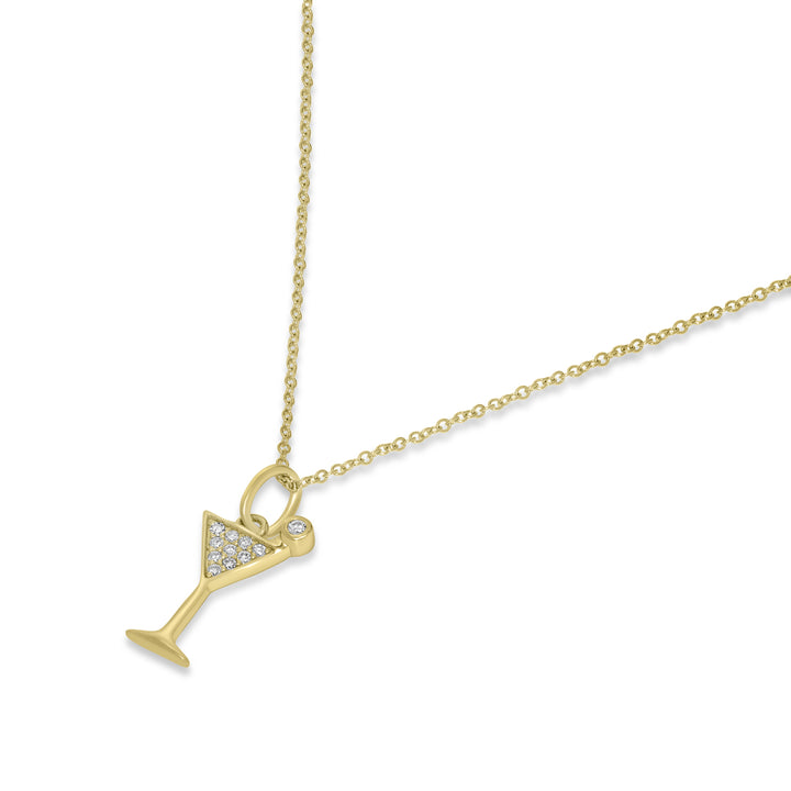 0.05 Cts White Diamond Pendant in 14K Yellow Gold