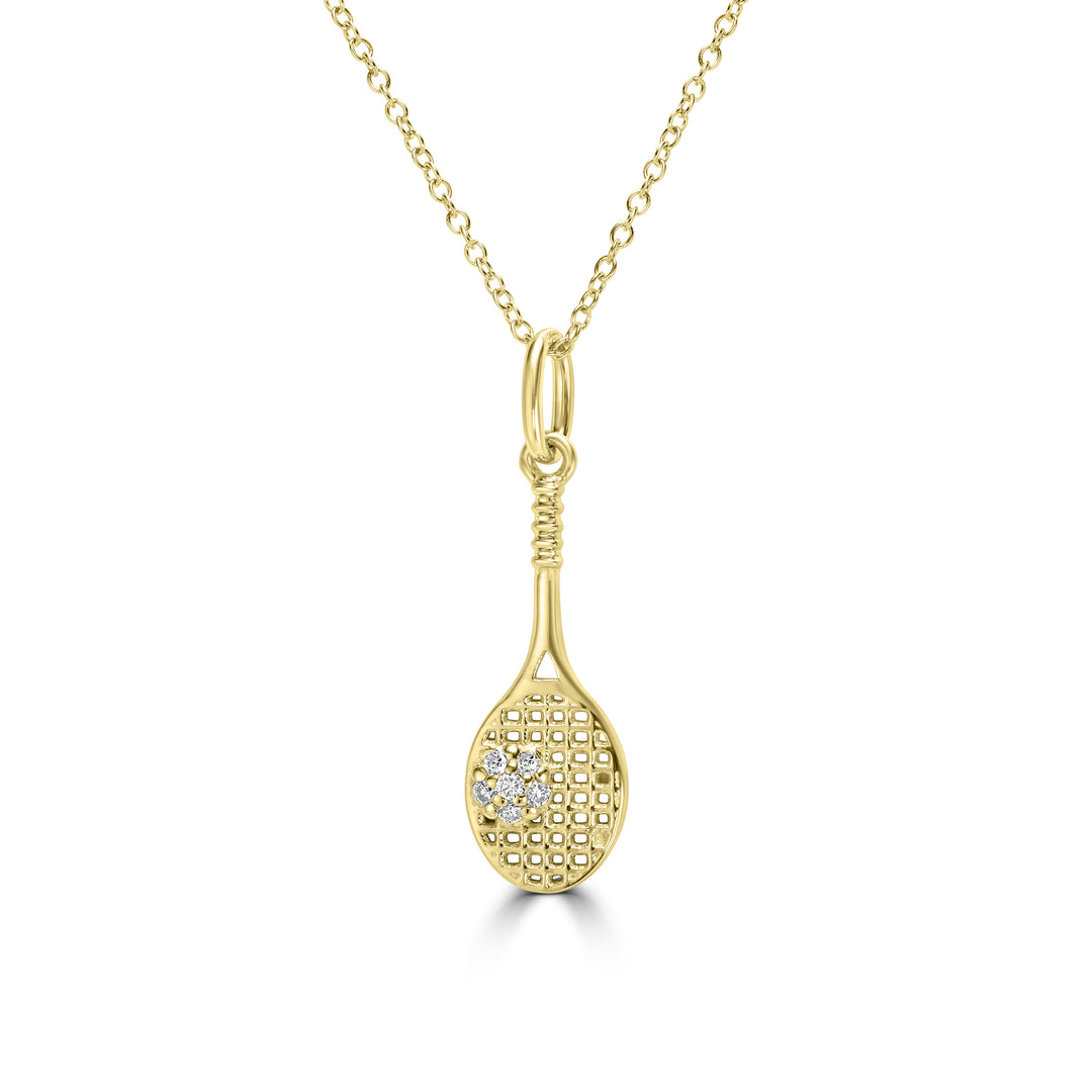 0.03 Cts White Diamond Pendant in 14K Yellow Gold