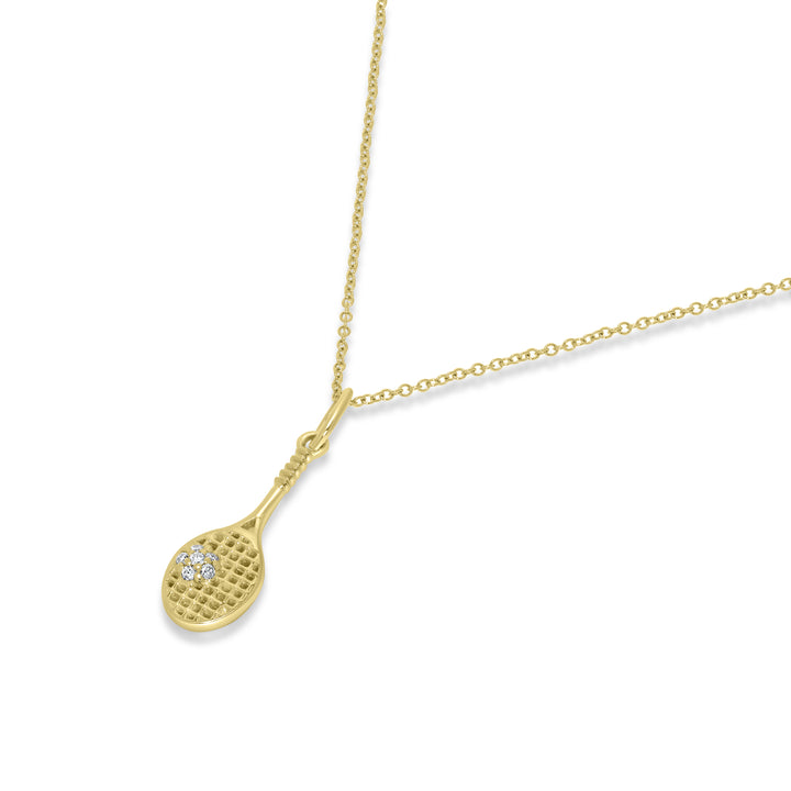 0.03 Cts White Diamond Pendant in 14K Yellow Gold
