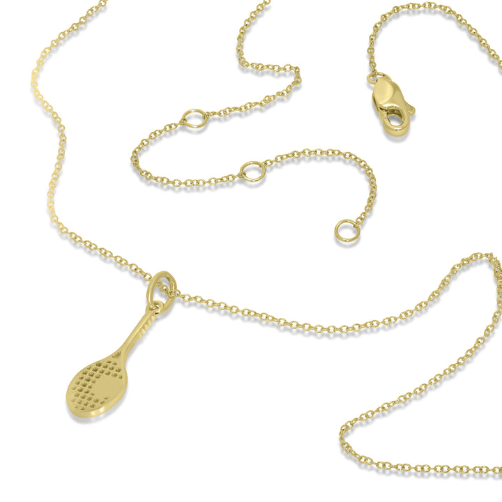 0.03 Cts White Diamond TENNIS Pendant in 14K Yellow Gold