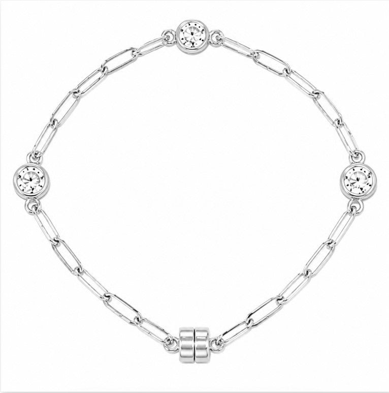 3.00 DEW Moissanite Link Bracelet in 925 Platinum Plated