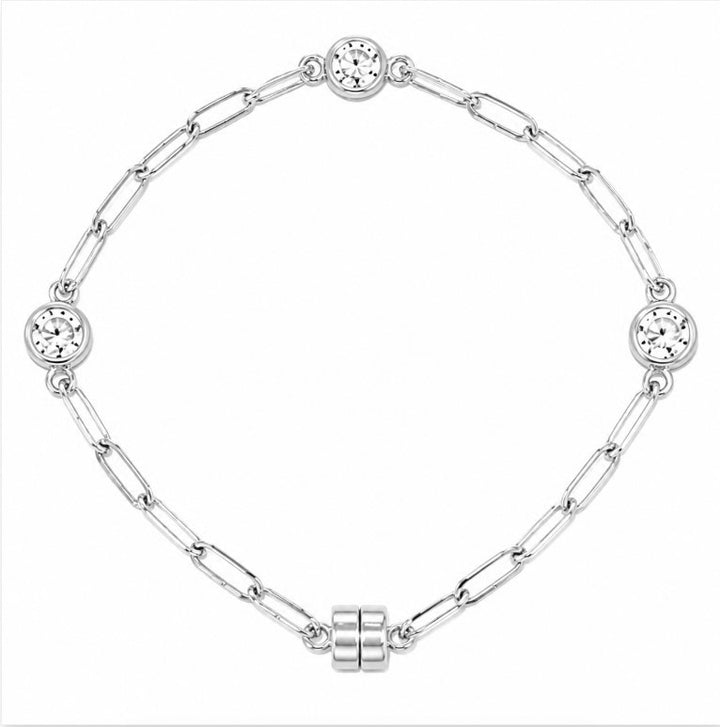 3.00 DEW Moissanite Link Bracelet in 925 Platinum Plated