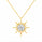2.00 DEW Round Shape Moissanite Solitaire Pendant in 925 Yellow Gold