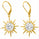 4.00 DEW Round Shape Moissanite Solitaire Earring in 925 Yellow Gold