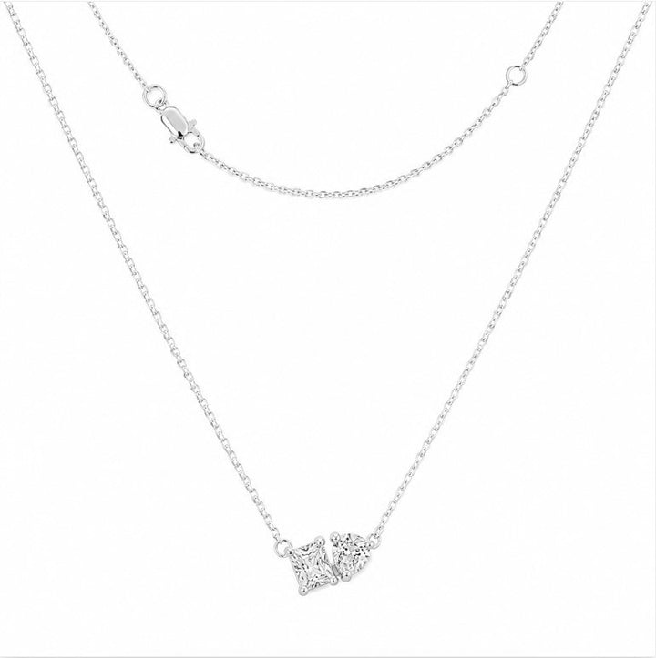 2.00 DEW Moissanite Toi Moi Necklace in 925 Platinum Plated