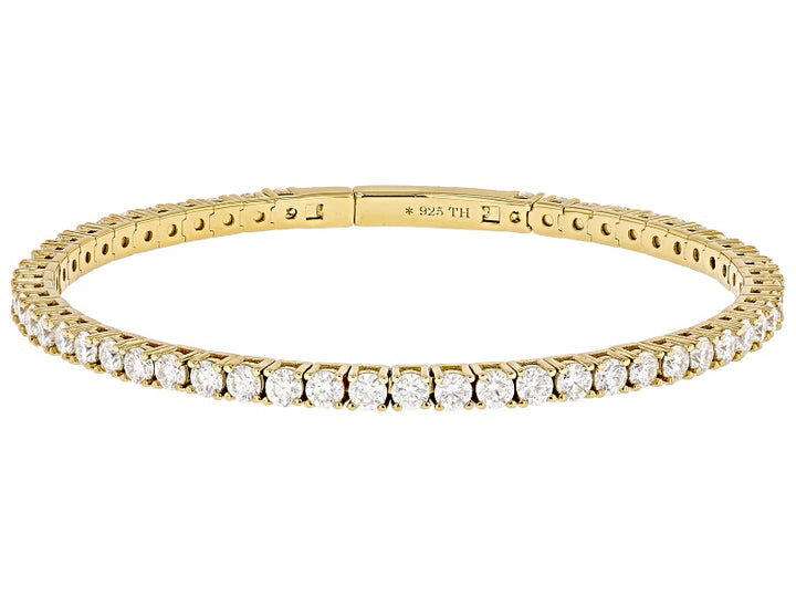 5.45 DEW Moissanite Bangle in 925 Yellow Gold Plated