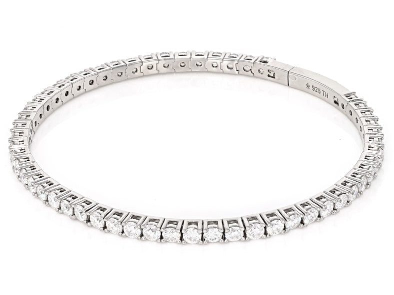 5.85 DEW Moissanite Bangle in 925 Platinum Plated