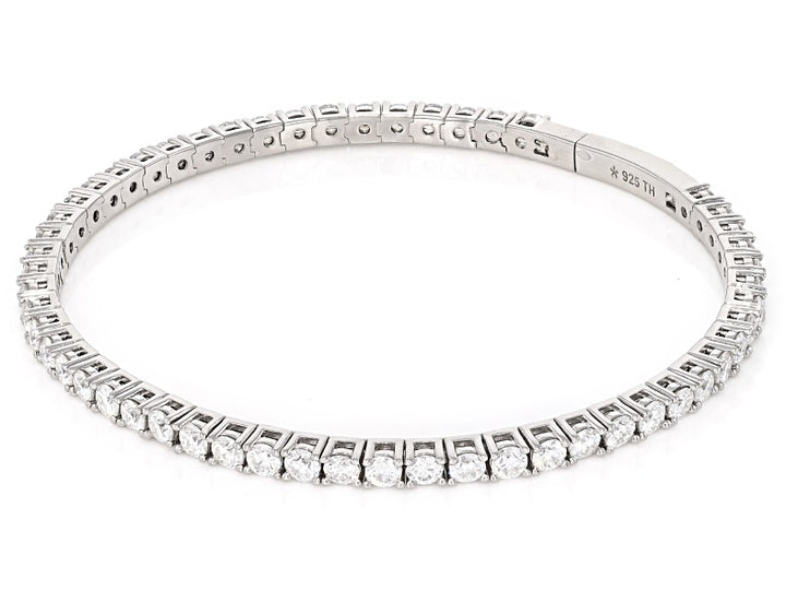 5.45 DEW Moissanite Bangle in 925 Platinum Plated