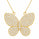 4.12 DEW Moissanite Butterfly Necklace in 925 Yellow Gold