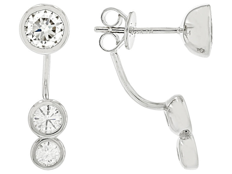 2.00 DEW Moissanite Earring in 925 Platinum Plated