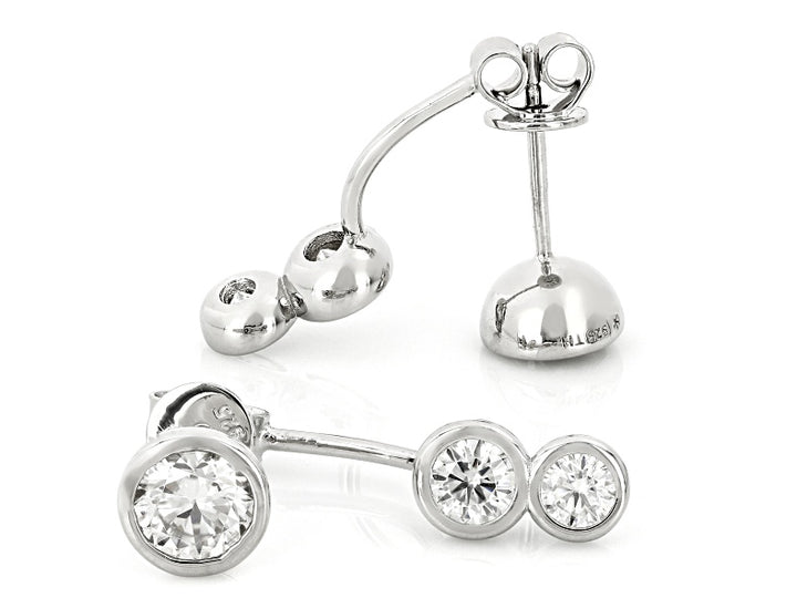 2.00 DEW Moissanite Earring in 925 Platinum Plated