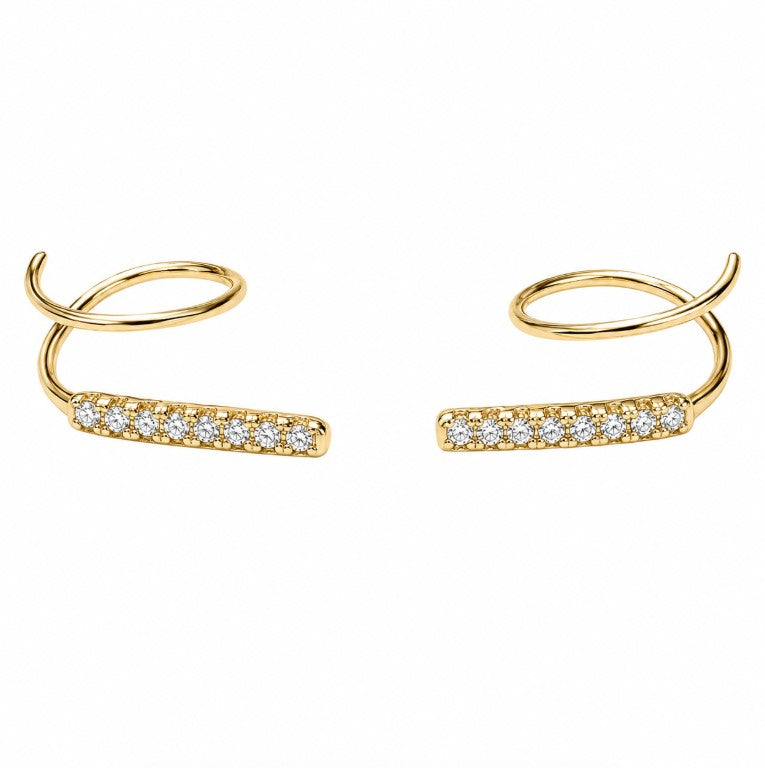 0.24 DEW Moissanite Earring in 925 Yellow Gold