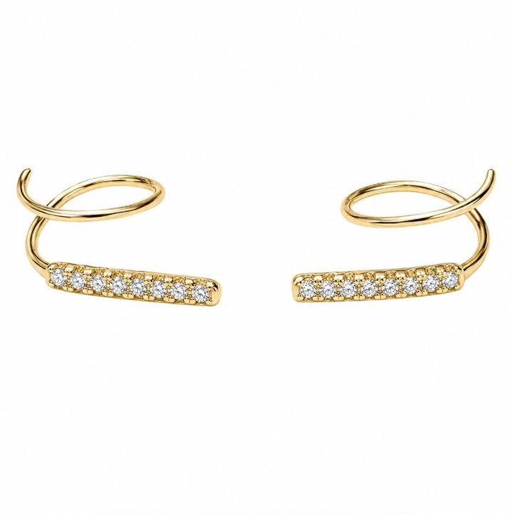 0.24 DEW Moissanite Earring in 925 Yellow Gold