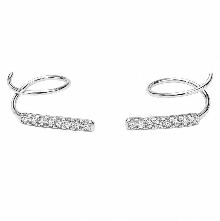 0.24 DEW Moissanite Earring in 925 Platinum Plated