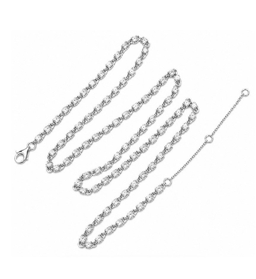 5.86 Ctw Lab Grown Diamond Necklace in 925 Platinum Plated