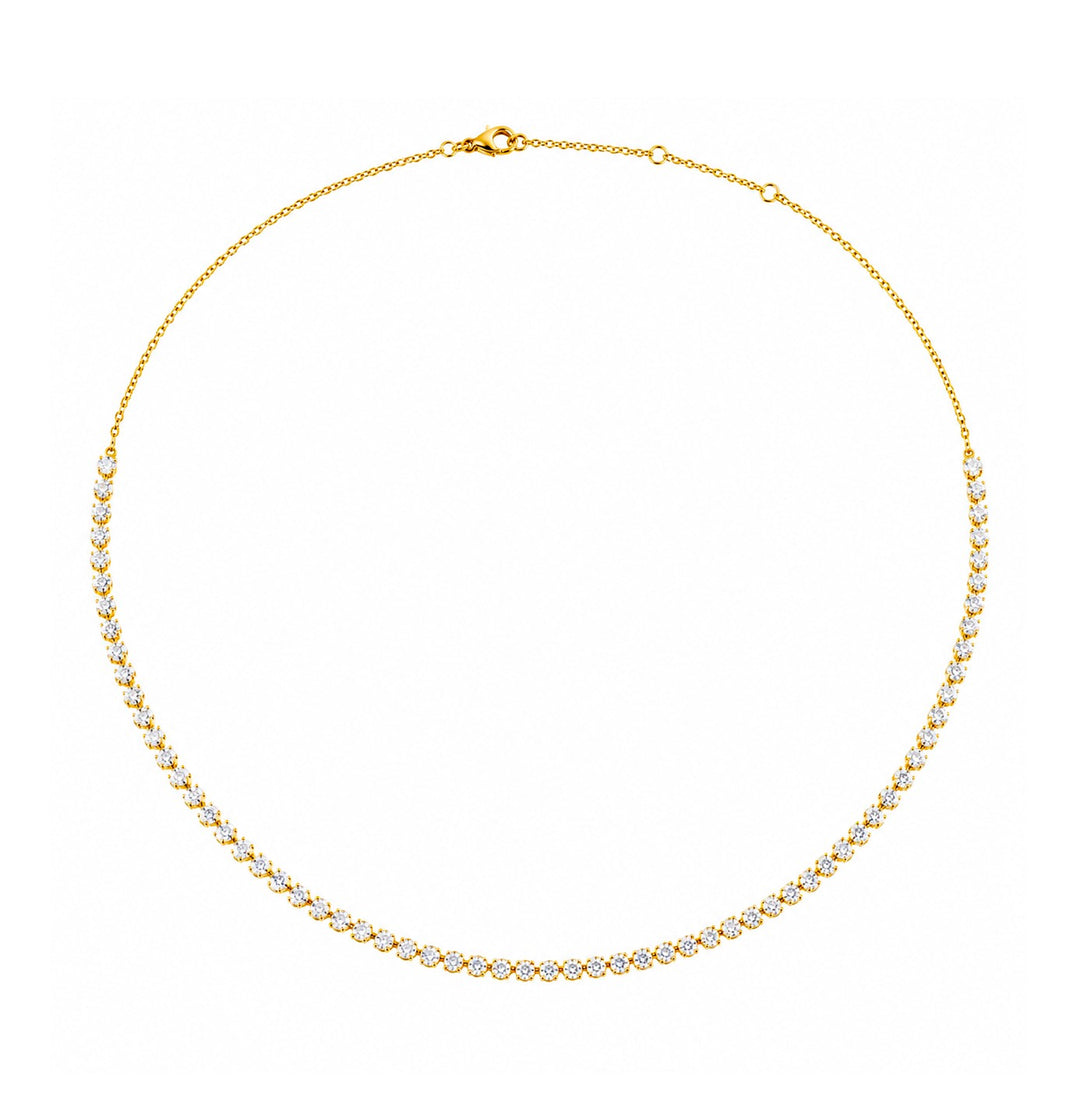 3.57 Ctw Lab Grown Diamond Necklace in 925  Yellow Gold Plated