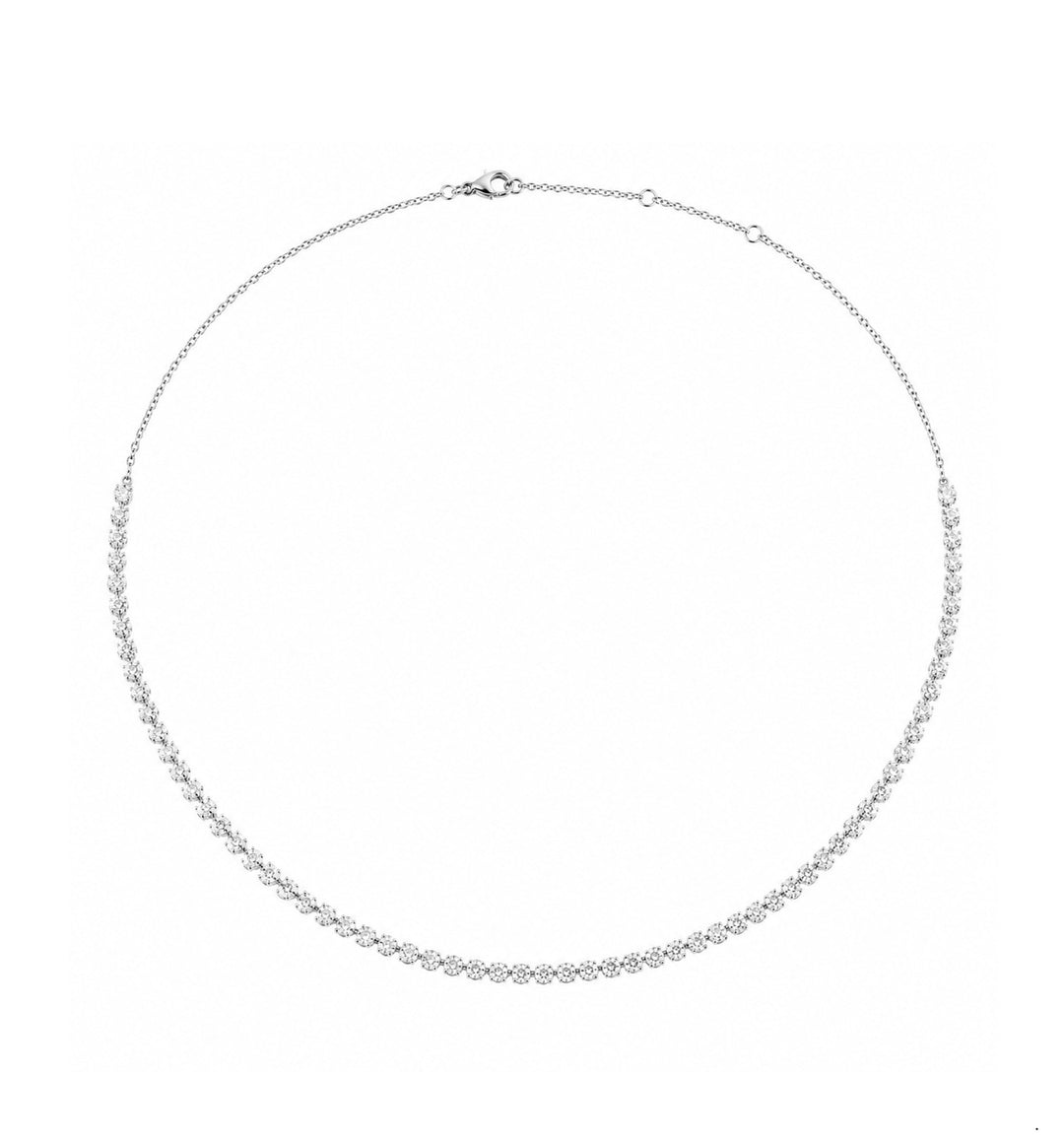 3.57 Ctw Lab Grown Diamond Necklace in 925 Platinum Plated