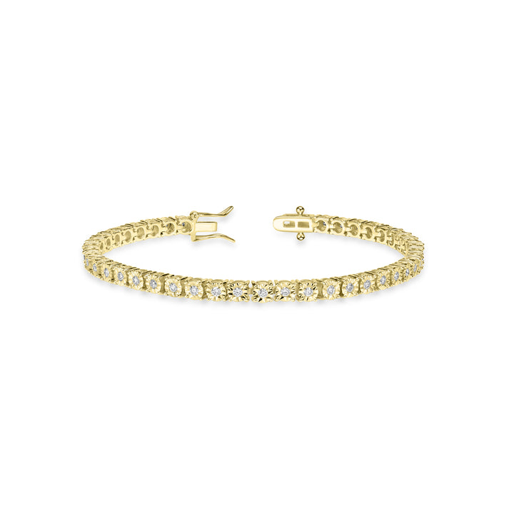 1.21 Cts Lab Grown Diamond Tennis Bracelet in 925 Yellow Gold Plated