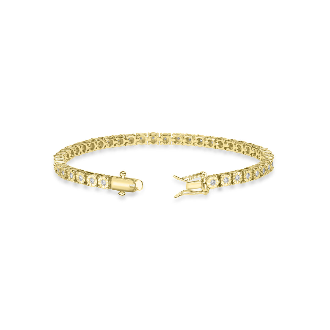 1.21 Cts Lab Grown Diamond Tennis Bracelet in 925 Yellow Gold Plated