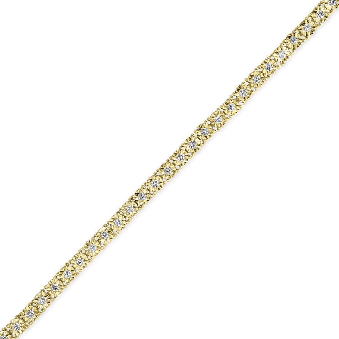 1.21 Cts Lab Grown Diamond Tennis Bracelet in 925 Yellow Gold Plated