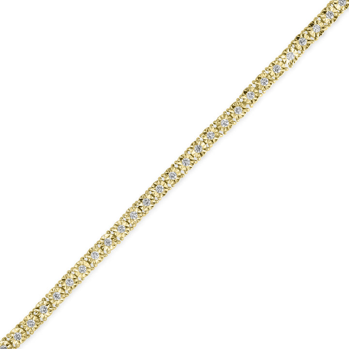 1.21 Cts Lab Grown Diamond Tennis Bracelet in 925 Yellow Gold Plated