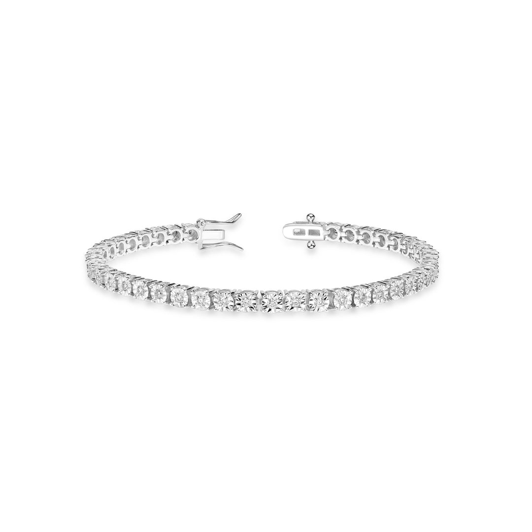 1.21 Cts Lab Grown Diamond Tennis Bracelet in 925 Platinum Plated