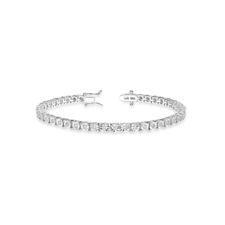 1.21 Cts Lab Grown Diamond Tennis Bracelet in 925 Platinum Plated