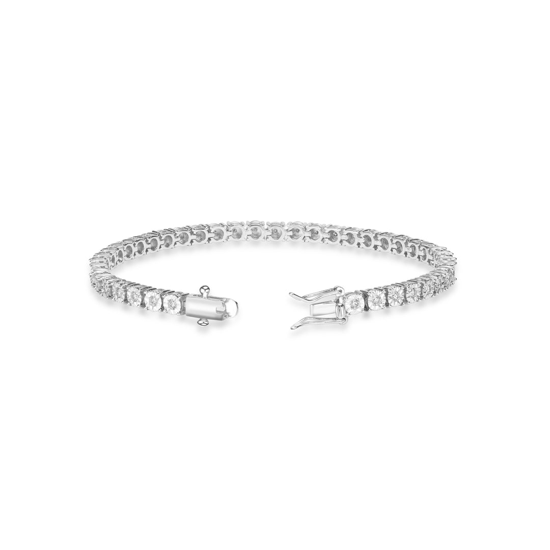 1.21 Cts Lab Grown Diamond Tennis Bracelet in 925 Platinum Plated