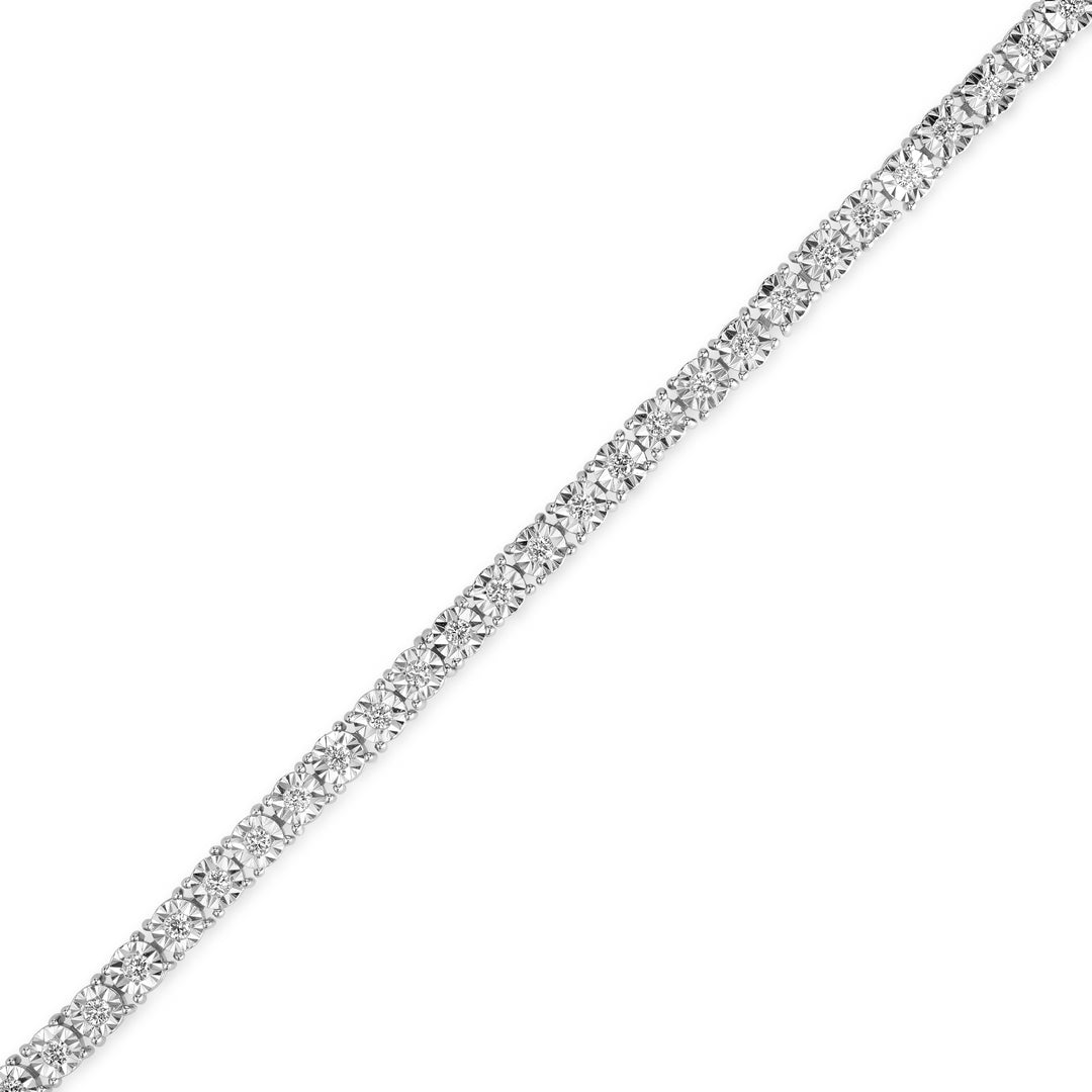1.21 Cts Lab Grown Diamond Tennis Bracelet in 925 Platinum Plated
