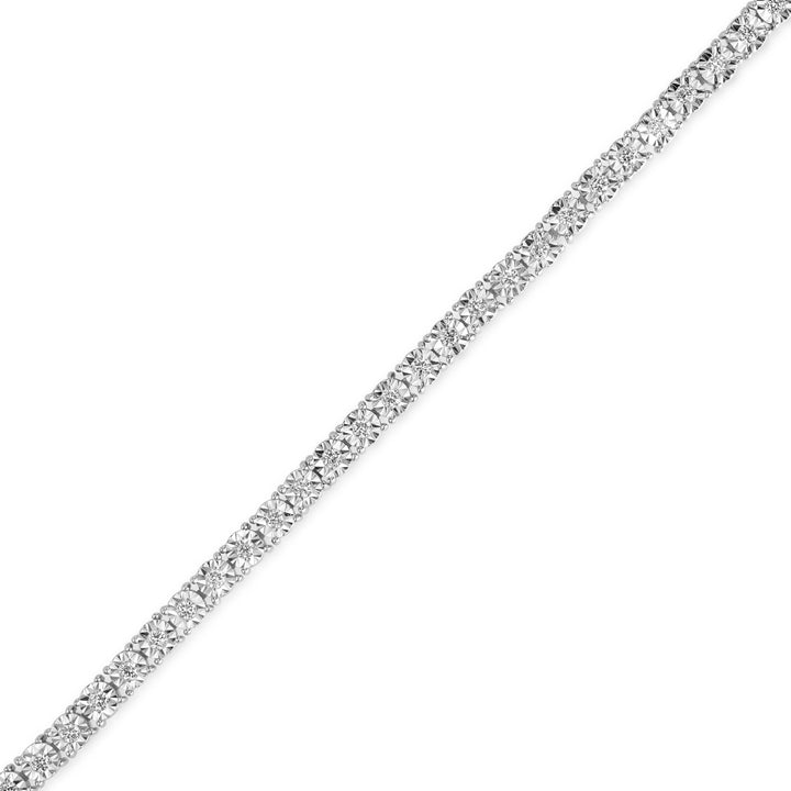 1.21 Cts Lab Grown Diamond Tennis Bracelet in 925 Platinum Plated