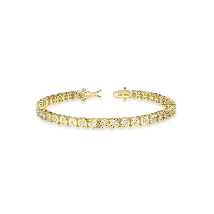 1.91 Cts Lab Grown Diamond Tennis Bracelet in 925 Yellow Gold Plated