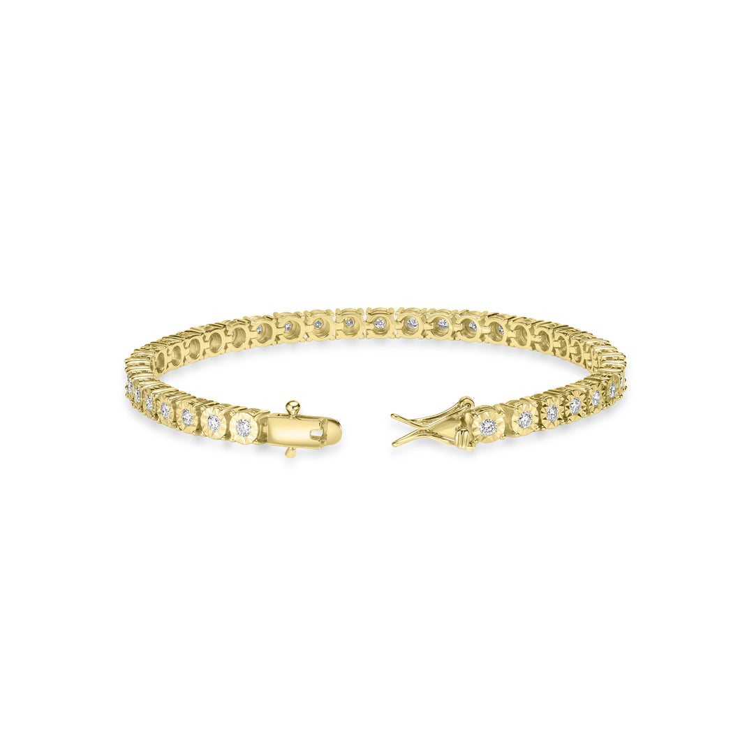 1.91 Cts Lab Grown Diamond Tennis Bracelet in 925 Yellow Gold Plated