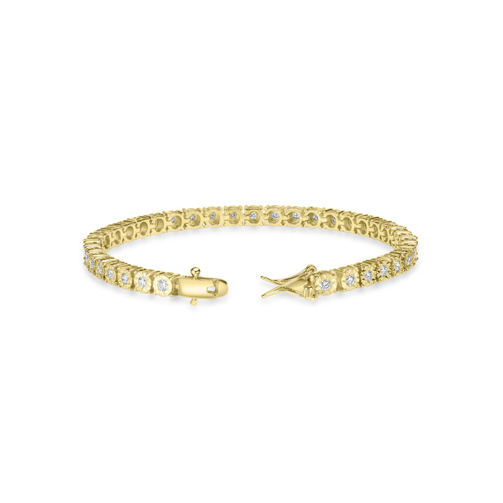 1.91 Cts Lab Grown Diamond Tennis Bracelet in 925 Yellow Gold Plated