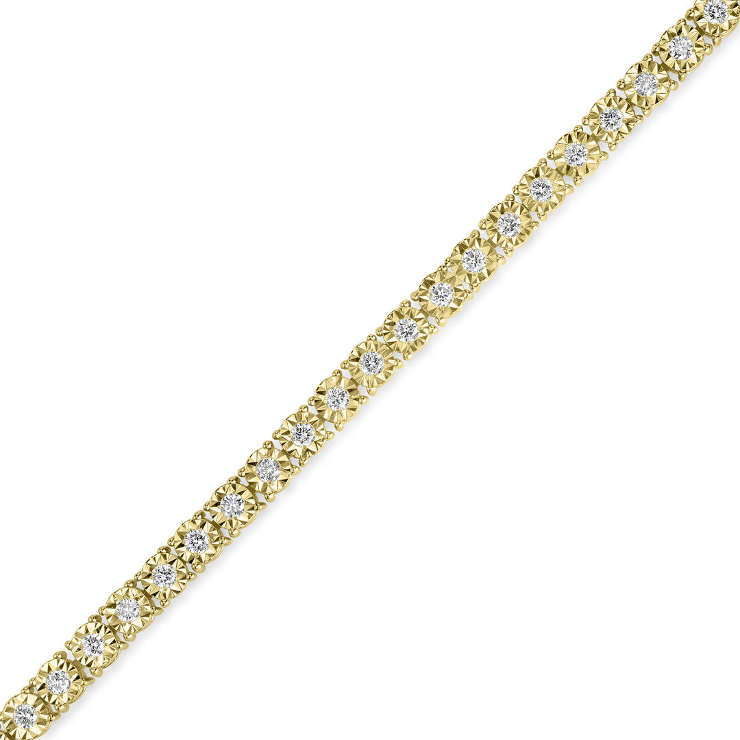 1.91 Cts Lab Grown Diamond Tennis Bracelet in 925 Yellow Gold Plated
