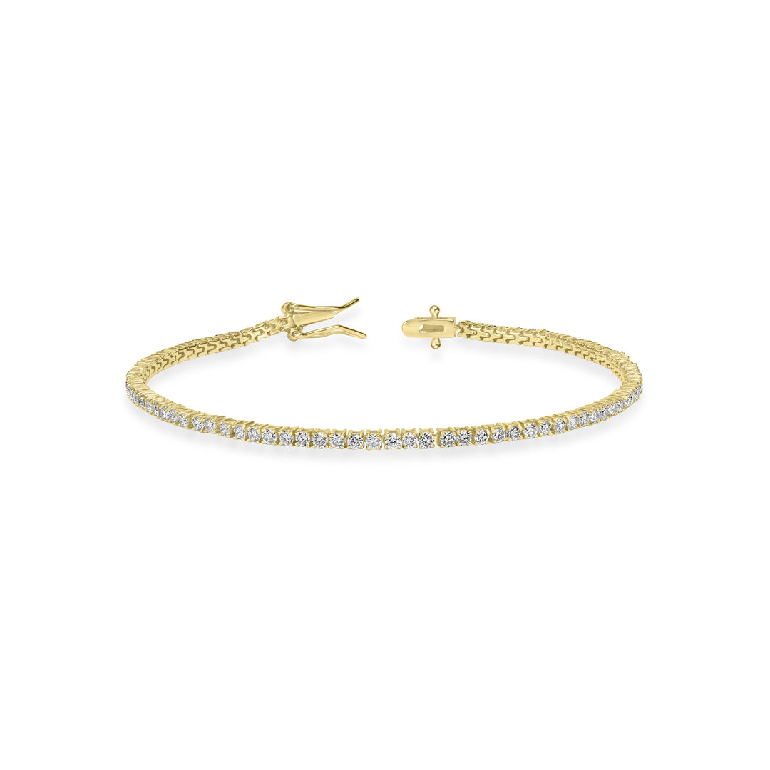 2.27 Cts Lab Grown Diamond Tennis Bracelet in 925 Yellow Gold Plated