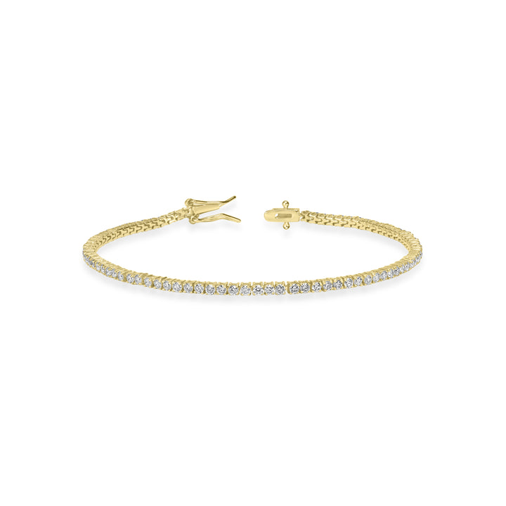 2.27 Cts Lab Grown Diamond Tennis Bracelet in 925 Yellow Gold Plated