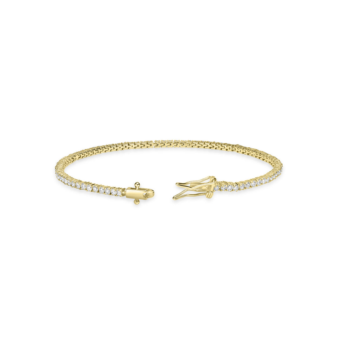 2.27 Cts Lab Grown Diamond Tennis Bracelet in 925 Yellow Gold Plated