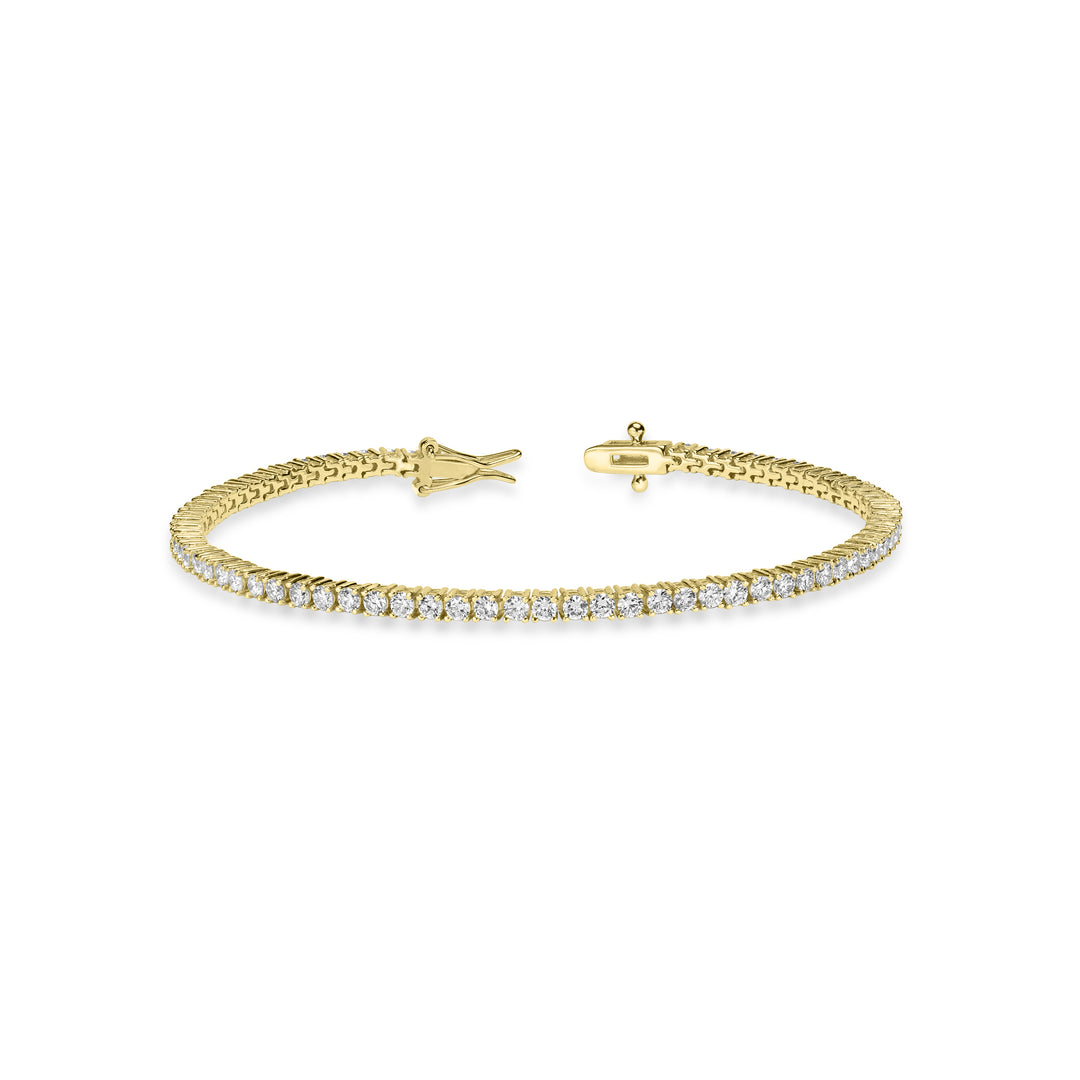 3.66 Cts Lab Grown Diamond Tennis Bracelet in 925 Yellow Gold Plated