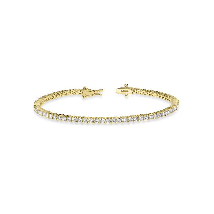 3.66 Cts Lab Grown Diamond Tennis Bracelet in 925 Yellow Gold Plated