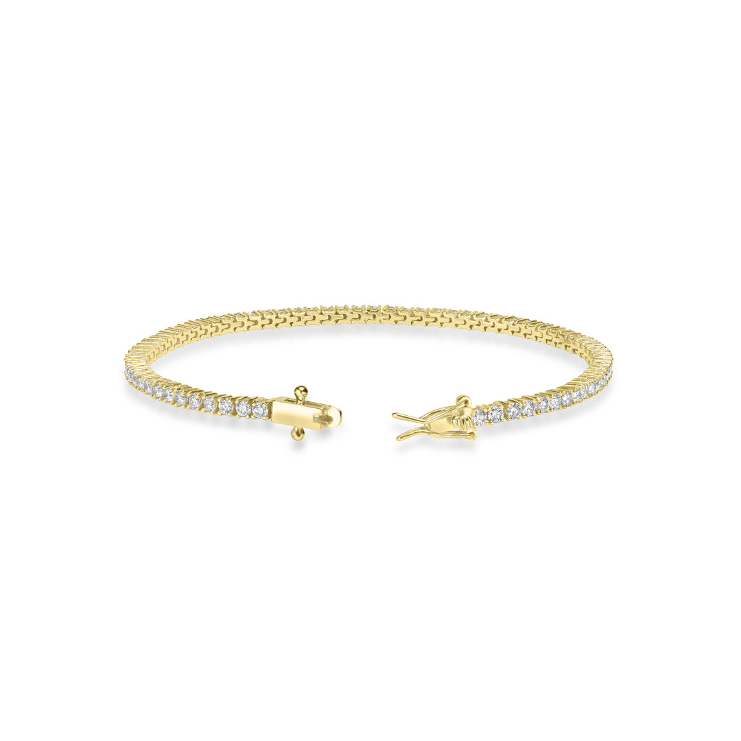 3.66 Cts Lab Grown Diamond Tennis Bracelet in 925 Yellow Gold Plated