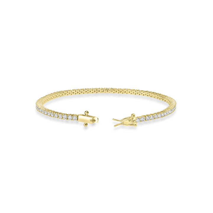 3.66 Cts Lab Grown Diamond Tennis Bracelet in 925 Yellow Gold Plated