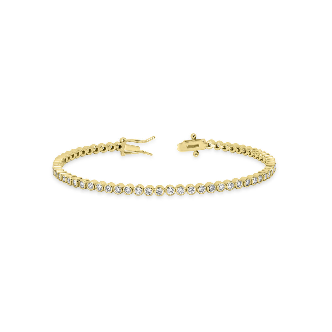 2.36 Cts Lab Grown Diamond Tennis Bracelet in 925 Yellow Gold Plated