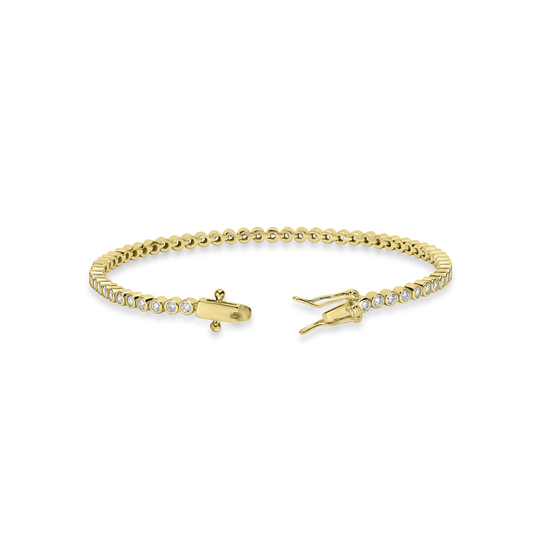 2.36 Cts Lab Grown Diamond Tennis Bracelet in 925 Yellow Gold Plated