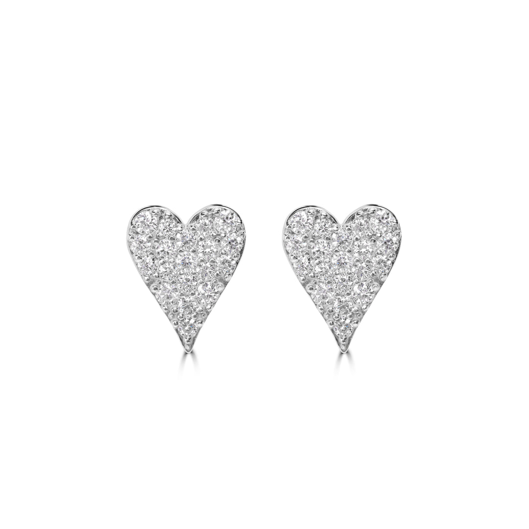1.31 Cts Lab Grown Diamond Heart Earring in 925 Platinum Plated