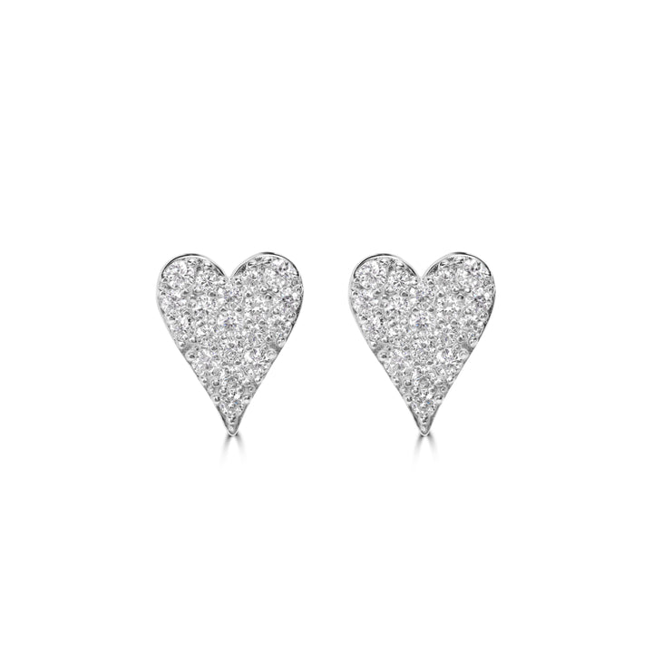 1.31 Cts Lab Grown Diamond Heart Earring in 925 Platinum Plated