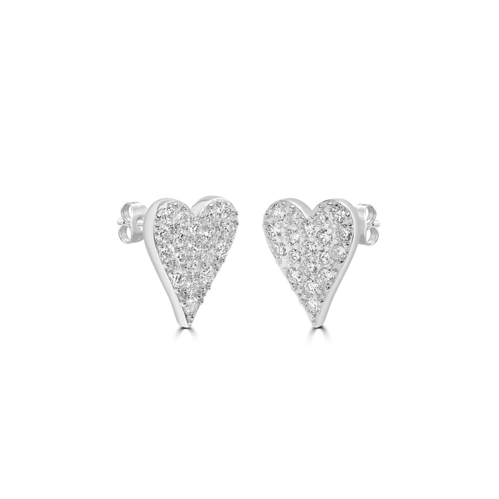 1.31 Cts Lab Grown Diamond Heart Earring in 925 Platinum Plated