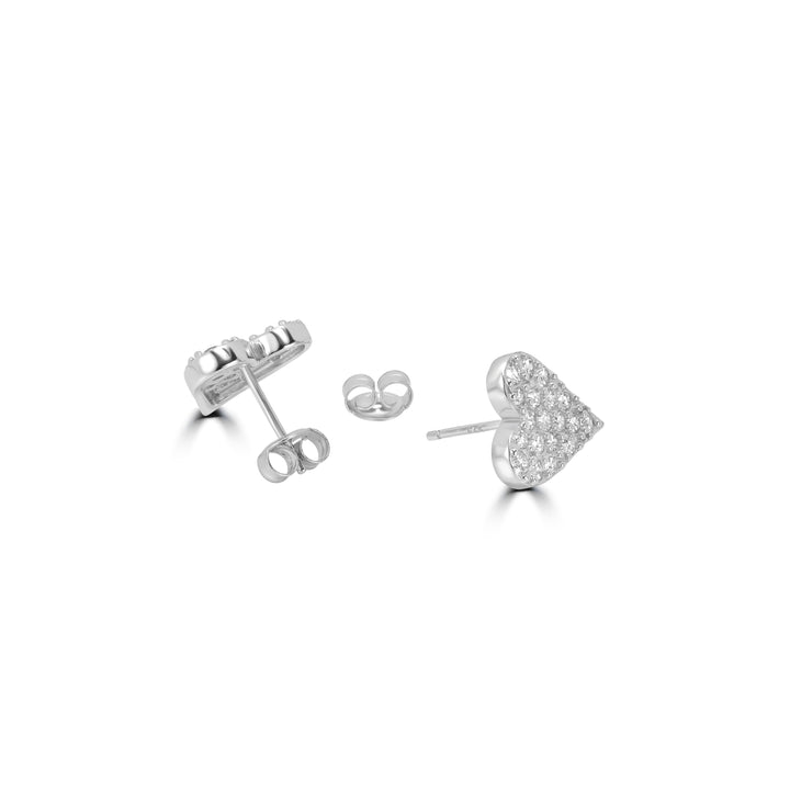 1.31 Cts Lab Grown Diamond Heart Earring in 925 Platinum Plated