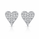 1.30 DEW Moissanite Heart Earring in 925 Platinum Plated